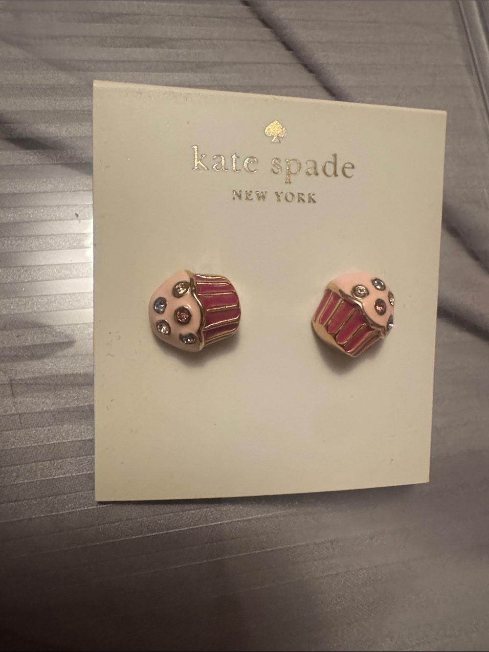 kate spade Pink Cupcake Enamel Stud Earrings